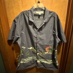 Old Navy Men’s Blue Tropical Print Shirt